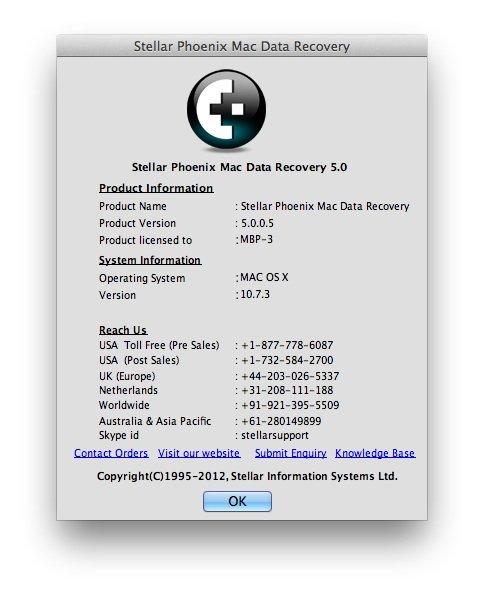 stellar phoenix mac data recovery 6.0 registration key