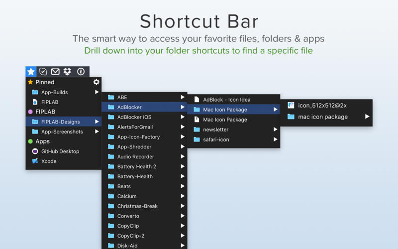 facebook shortcut bar