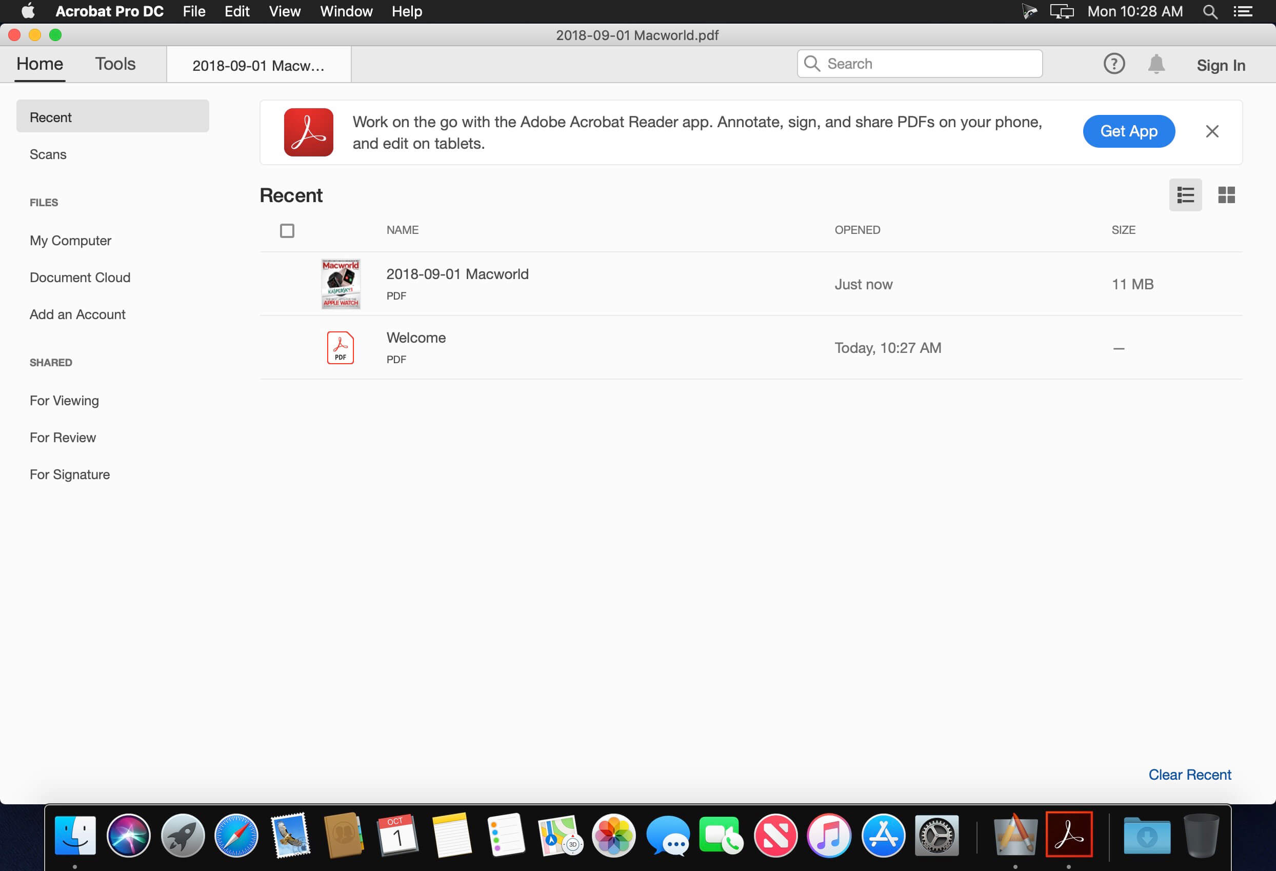 adobe acrobat update for mac os mohave