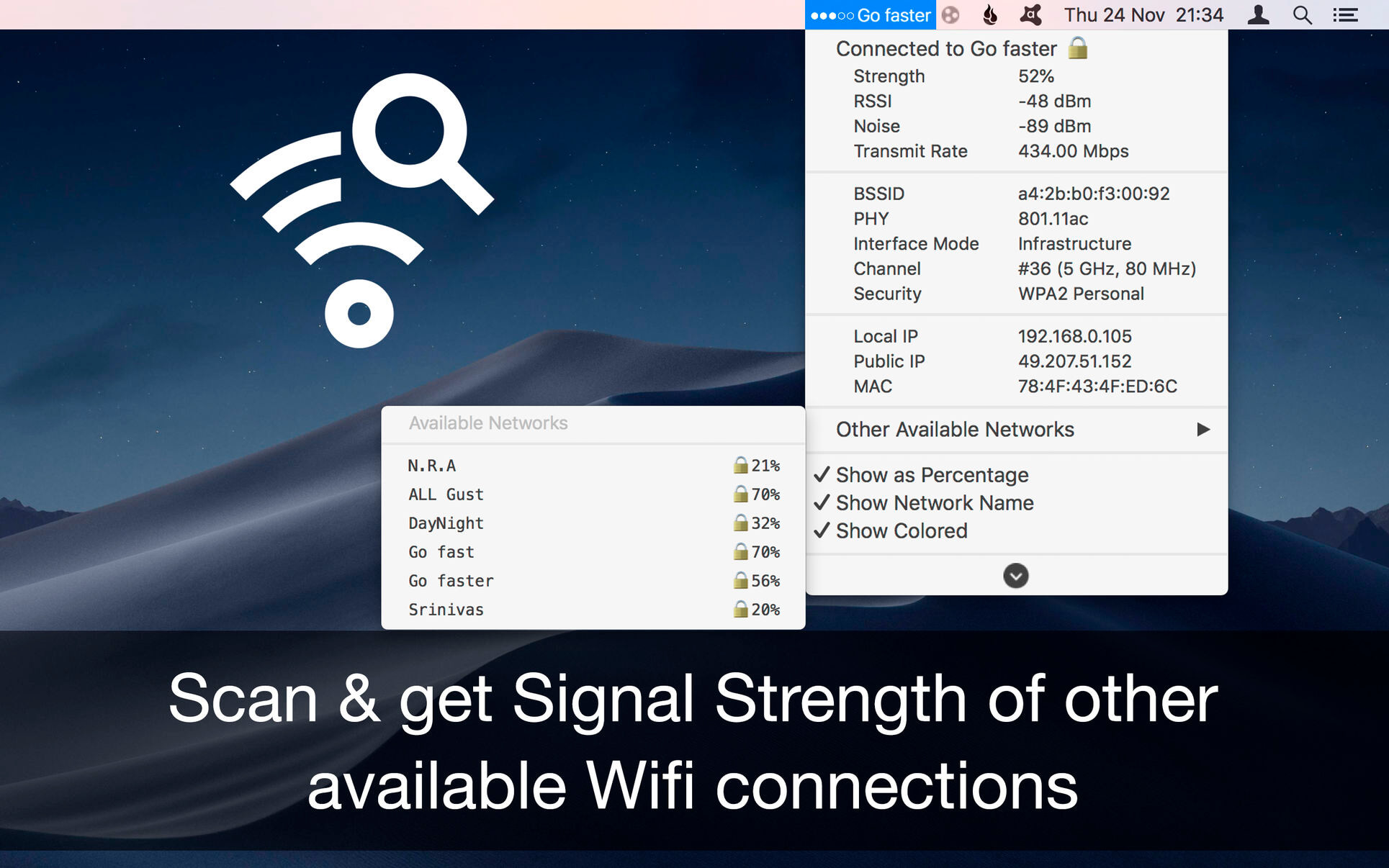 apps to measure wifi signal strength dbm pc